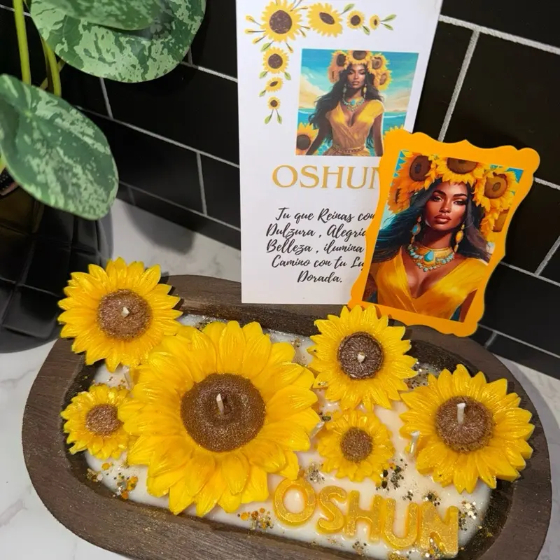 Oshún Candle  Decor Decoration , velas para Oshún, velas para los Orichas Decorative