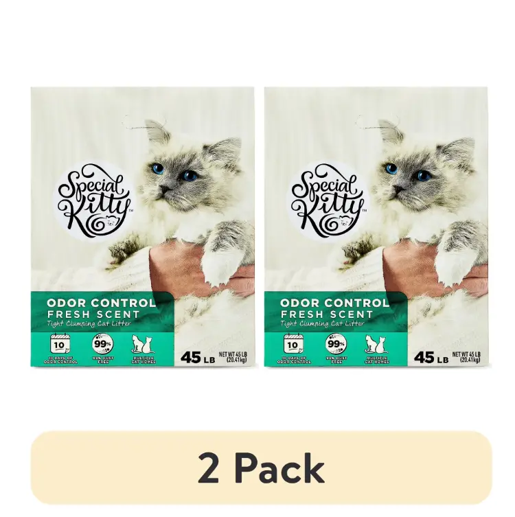 Special Kitty Clumping Clay Cat Litter, Fresh Scent, 2-Pack, 45 lbs Box