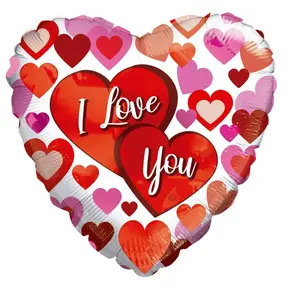 9" Mini I Love You Floating Hearts Heart Shape Air Fill Only Foil Balloon (5 Pack) #16307-09