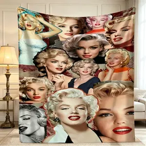 Marilyn Monroe Soft Flannel Blanket, Retro Movie Star Artwork, Cozy Sofa Throw for Chill Nights, Timeless Glamour Fan Decor