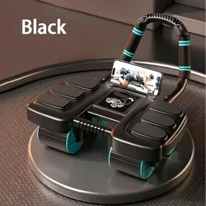 Abdominal Wheel Roller with Elbow Support, Automatic Rebound Abdominal Wheel Rollers with -Four wheel Design, Workout Equipment for Home and Gym