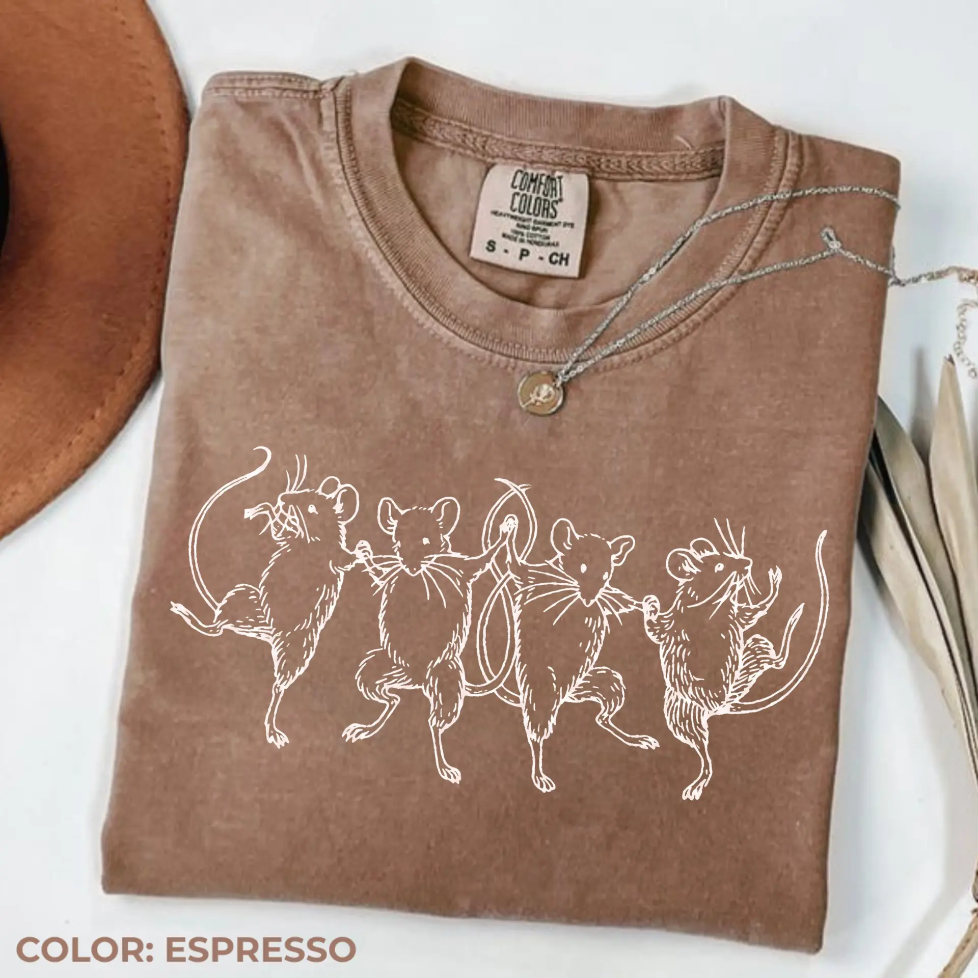 Comfort Colors Dancing Rats Shirt, Funny Goblincore T-Shirt for Men Women, Cottagecore Aesthetic, Medieval Tattoo Style, Weirdcore Top