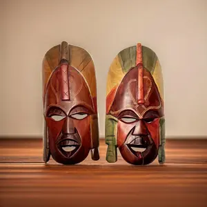 Twin Wooden African Masks
