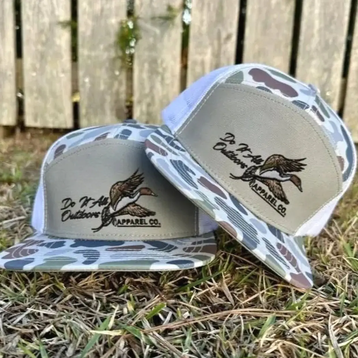 Do It All Outdoors Duck Hunting Trucker Hat, Original Bottomland Camo Mesh Snapback Cap, Adjustable Outdoor Hunting Hat for Men, Waterfowl Hunter Gift
