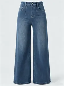 Women High Waisted Baggy Jeans Dark Wash Wide Leg Denim Pants Casual Everyday Streetwear for Women Viral Pantalones Mujer Catching Print Loose Fit mother jeans money loc low waisted crop top Cable Knit Two Tone Long Retro Vintage Wide-Leg Embroidered