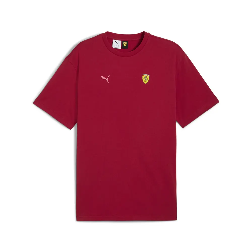 PUMA Mens Scuderia Ferrari Miami Graphic Crew Neck Short Sleeve Casual Tops Casual - Red