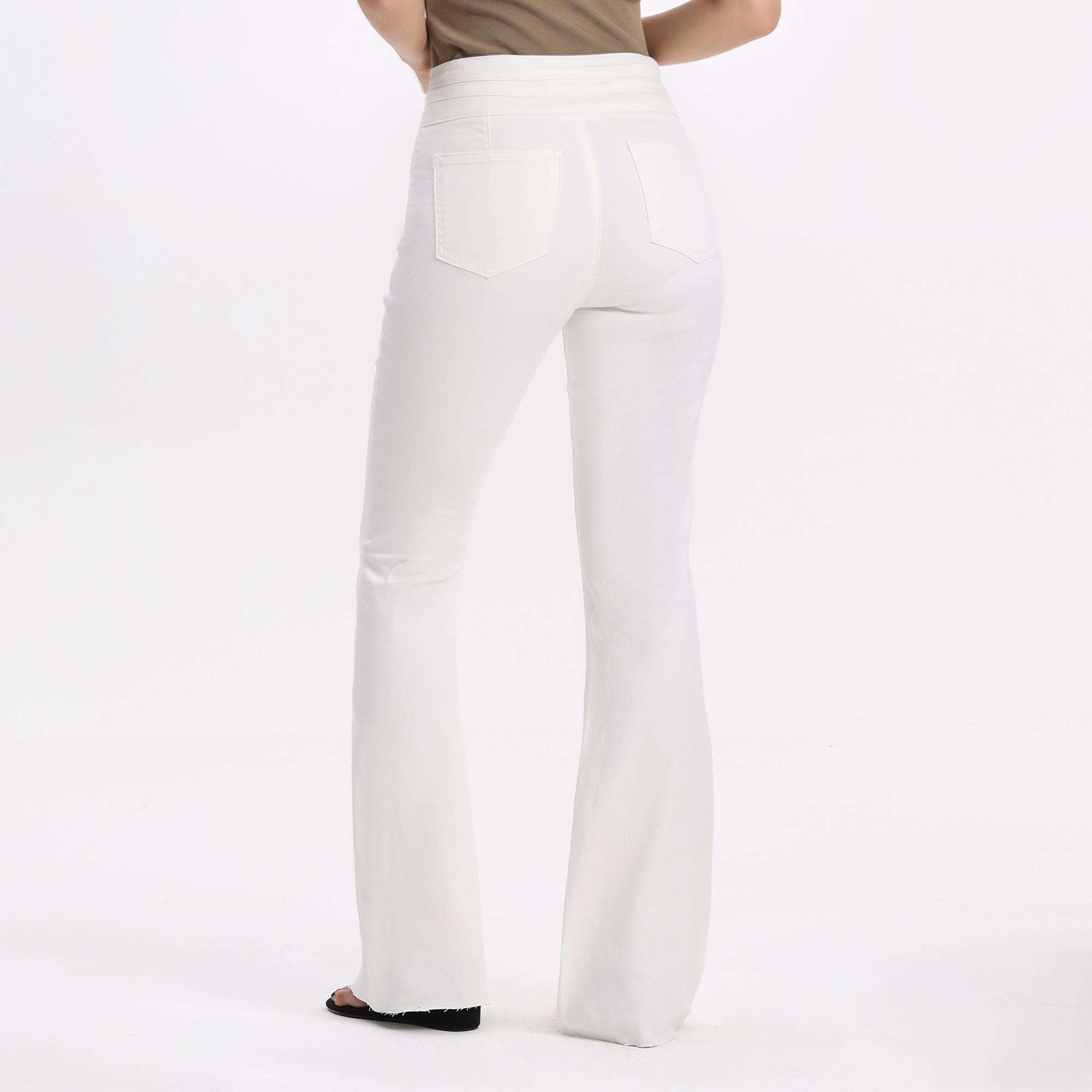 Y2K Vintage High Waisted Flare Jeans - Super Stretch Body Shaping White Bell Bottom Denim Trousers for Women"