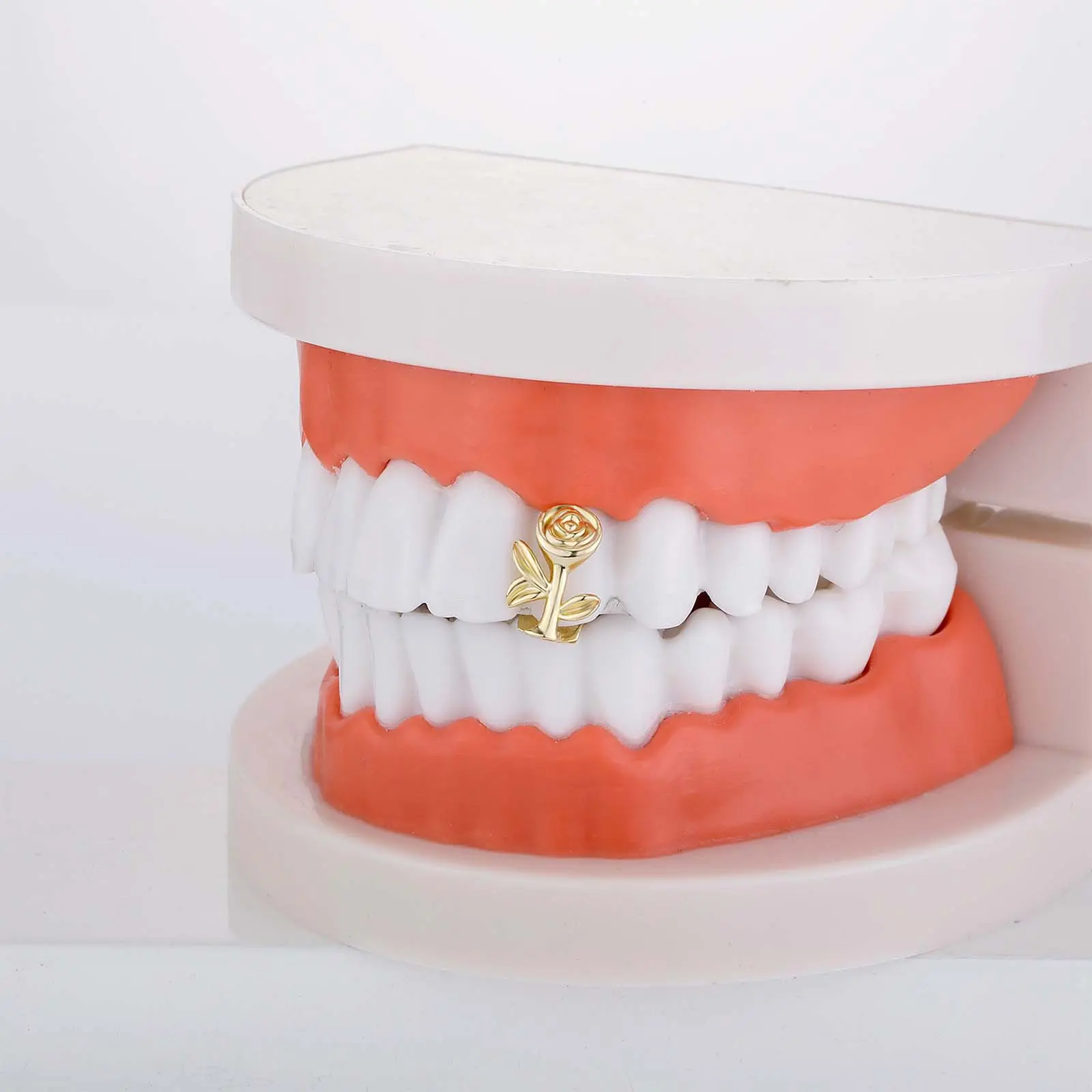 Y2K Polished Rose Tooth Grillz for Women – Hip Hop Bling Jewelry Gift