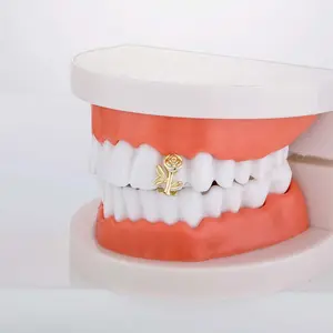 Y2K Polished Rose Tooth Grillz for Women – Hip Hop Bling Jewelry Gift