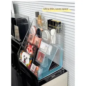 Transparent Vertical Tiered Badge Display Stand, Multi-layer Figurine Stand Badge Storage Box, Desktop Organizer (Model: DM594)