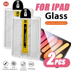 2-piece iPad screen protector, 9H hardness tempered glass anti drop, anti fingerprint, dust-free application tray, suitable for various iPad models, Tablet Protector