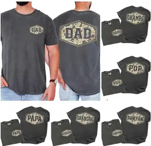 Custom Comfort Colors Camouflage Dad Shirt, Personalized Retro Varsity Grandpa Tee, Duck Camo Father’s Day Gift, Papa Dada Papaw Poppy Tee