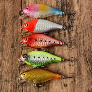 5pcs Floating Shallow Diving Crank Baits - Bass Fishing Lures Brand New