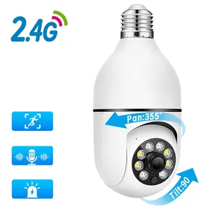 355° Panoramic Rotatable Light Bulb WiFi Security Camera, Smart Motion Detection,Surveillance Camera with APP Control, Two-Way Talk & Dual TF/Cloud Storage, Indoor Home Monitoring Camera