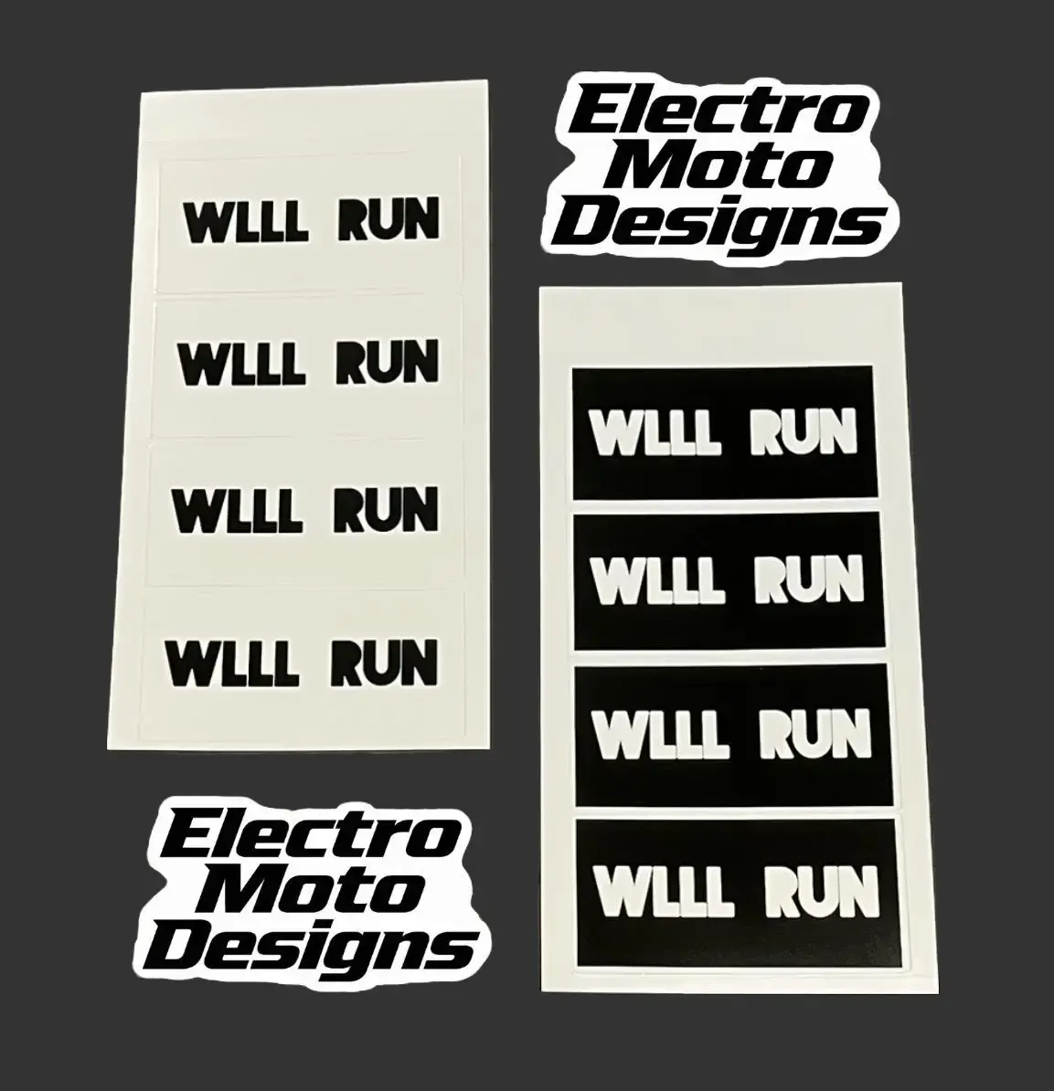 Electro Moto Designs - WLLL RUN Stickers for E-Bike and E-Motos