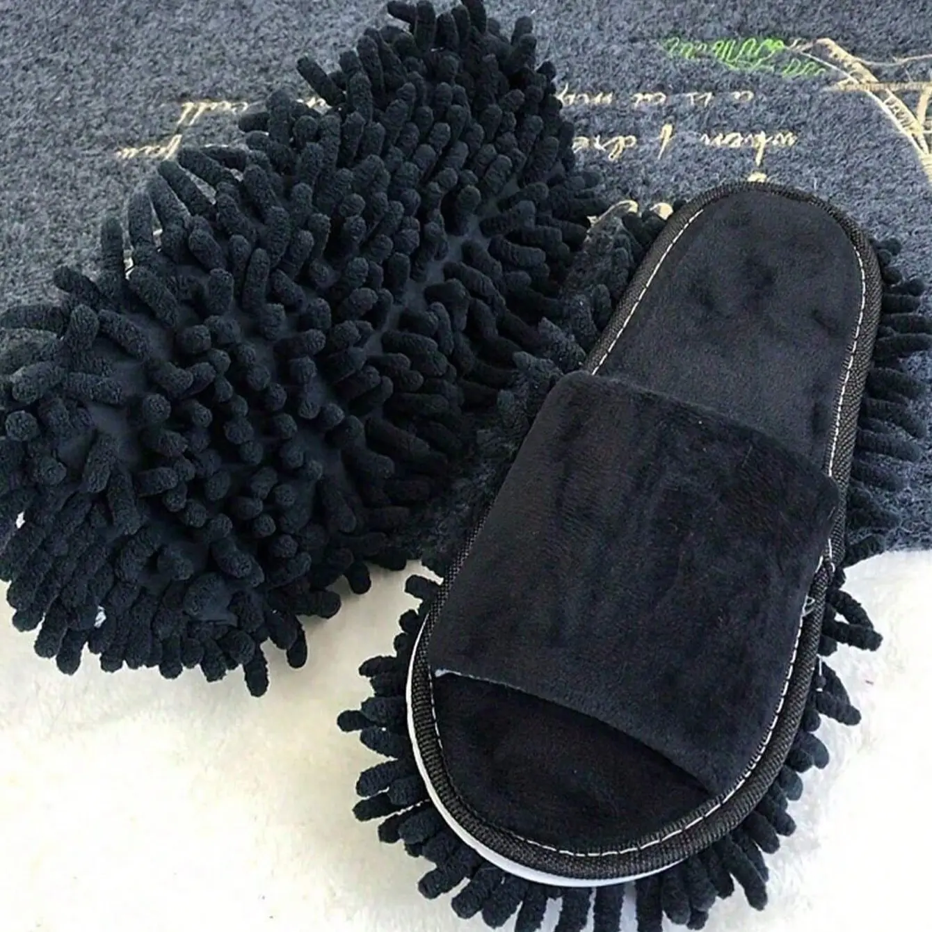 Reusable Washable Linen Mop Slippers, Unisex Cleaning Shoes, Durable & Comfortable Floor Cleaner, Perfect for Home Use