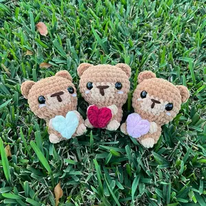 Teddy Bear holding Heart Crochet