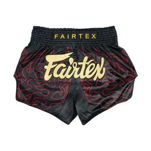 Fairtex BS1920 Black Lava Slim Cut Muay Thai Boxing Shorts