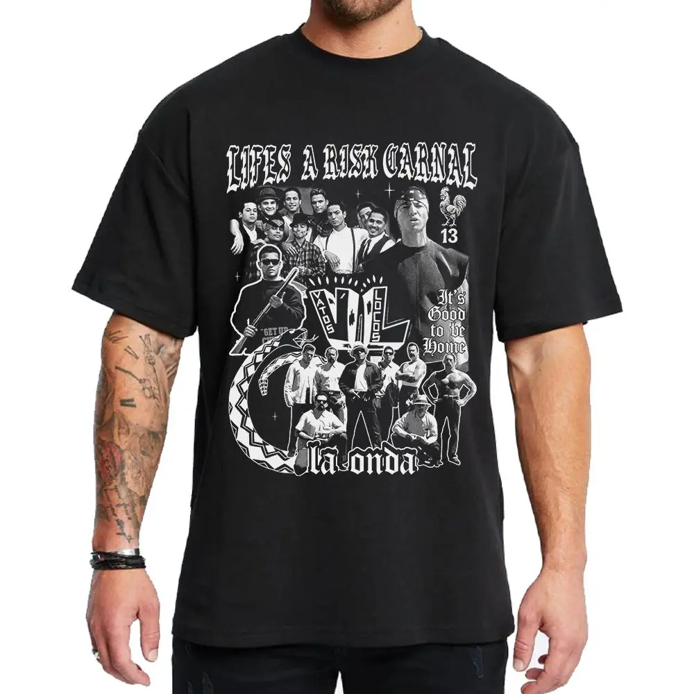 Men's Vatos Locos Forever Graphic Short-Sleeve Cotton Round Neck T-Shirt - Chicano Streetwear, Sporty Chic, Casual Fashion, All-Season Sports Top, Fits Most Shapes, Shopping Essential