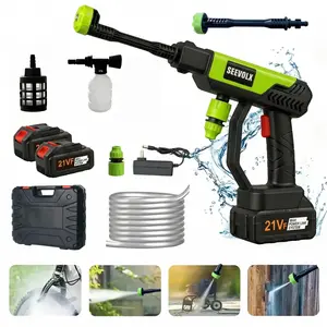 21VF 1000 PSI Cordless Pressure Washer Gun, SEEVOLX Portable High Pressure Water Spray Gun with 6-in-1 Nozzle, Ergonomic Handle for Car Driveway Patio Cleaning