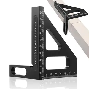 45/90 Degree Woodworking Square Protractor,Drawing Line Ruler,Miter Ruler,Multi-Angle Measuring Ruler,High-8mm Trick Aluminum Alloy Layout Measuring Tool for Carpenter