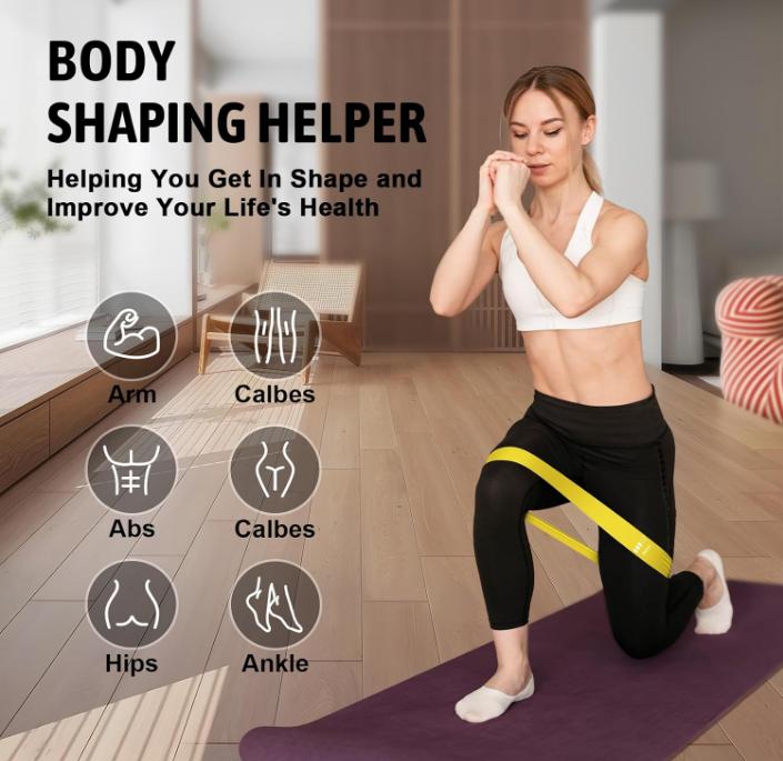 Yoga Resistance Bands for Working Out, Exercise Bands Resistance Bands Set with 5 Resistance Levels, Multi-Colored Workout Bands for Indoor & Outdoor Fitness, Leg Strength Training,