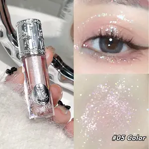Ballet Liquid Eyeshadow Gel Fine Glitter Micro Glow Shimmer Eyeshadow Versatile Highlighter Silicone Brush Head Perfect for Precise Lines and Dots