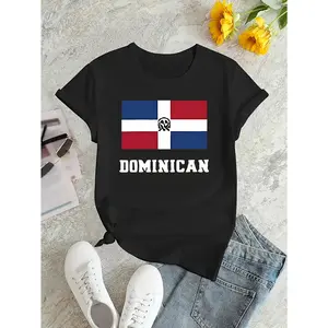 I Love You, Dominican Republic. Women'S Trendy Fashion T-Shirt with a Round Neck And Short Sleeves, a Easy And Casual Sports Tee, Perfect for Comfortable Summer Wear During Holidays