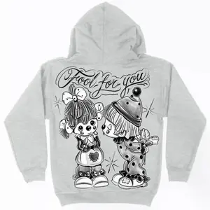 Fool for You Clown Love Hoodie, Sadcore Y2K Graphic, Retro Cartoon Couple Sweatshirt, Lowbrow Art Style, Alt Aesthetic Streetwear, Unisex Cute Crybaby Vibes, Viral Fall Layer