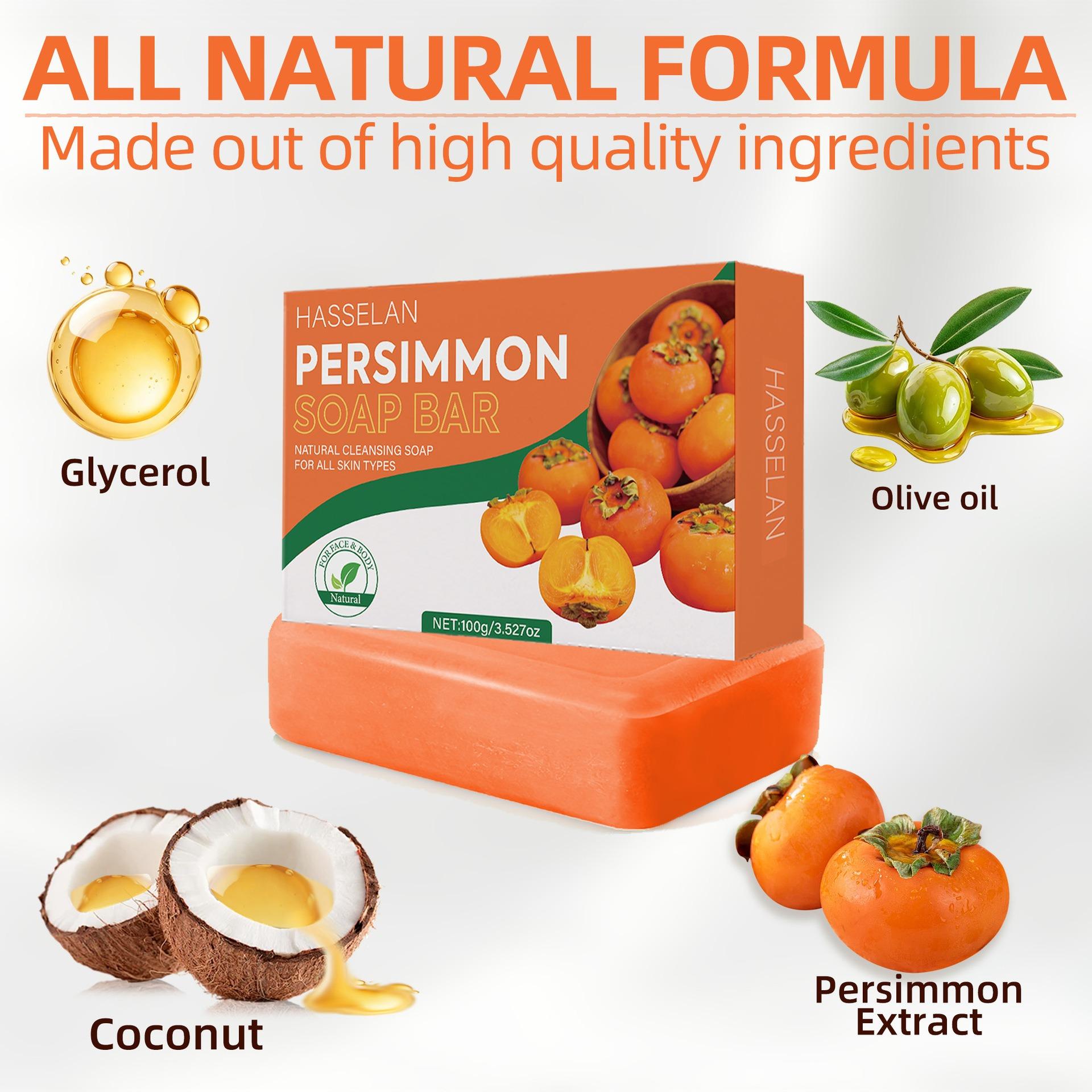 Natural Persimmon Essential Oil Handcrafted Soap – Deep Cleansing, Oil Control & Hydrating for Face & Body