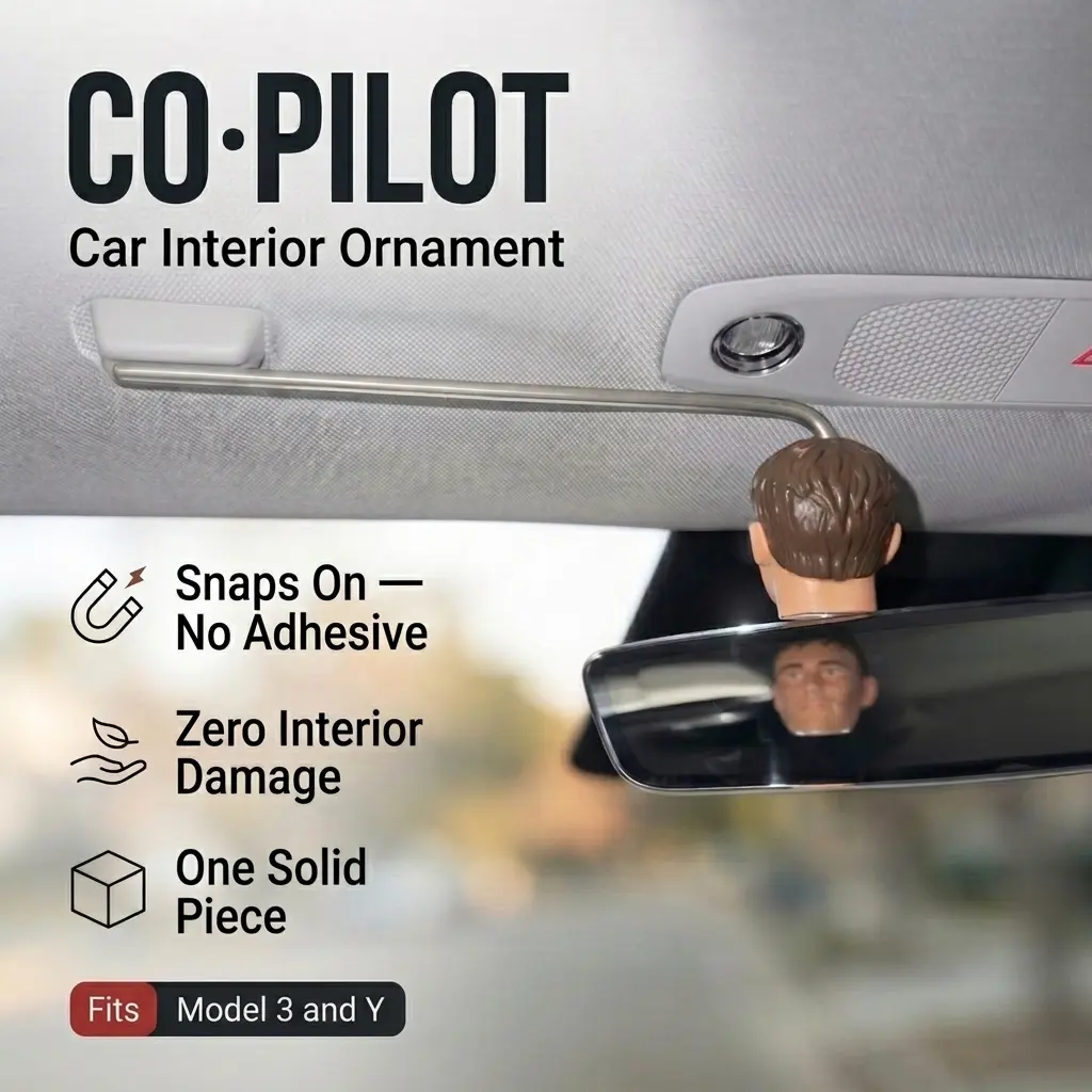 Dashboard Hanging Head Ornament – Novelty Car Interior Decoration for Sun Visor Magnet