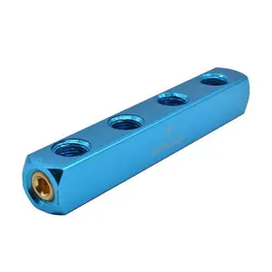 Interstate Pneumatics FPM44S Aluminum Rectangle Pencil Manifold 4 Way Outlet 1/4 Inch NPT Female High-Quality Construction