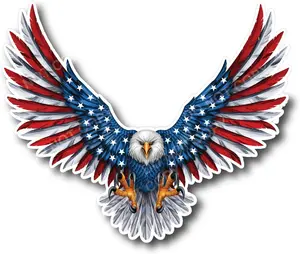 3Pcs American Eagle Vinyl Stickers – 2 Pack, 4"x3.6" UV Protected, Peel & Stick for Car, Truck & Body Panels, Durable 3M Vinyl, Made in USA