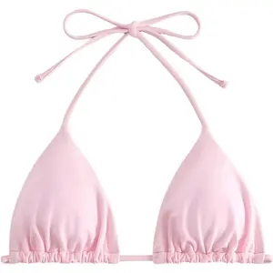 Women's Solid Triangle Bikini Top Sexy Halter String Micro Bathing Suits Tops