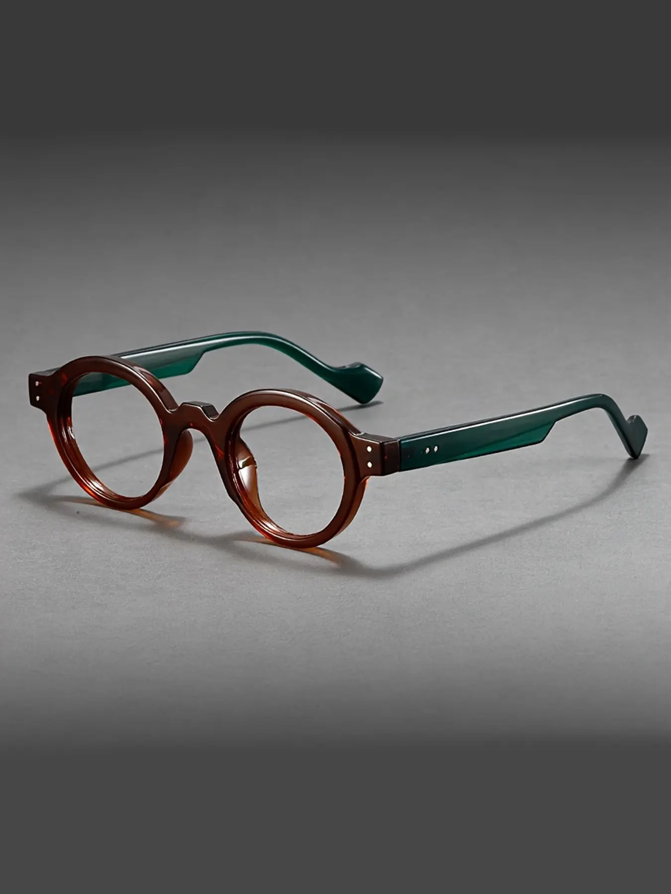 Fashion Vintage Round Trendy Transparent Lenses, Colorblock Pilot/sunglasses Style, Unisex Retro Punk Street Glasses, All Seasons, Trending Glasses, Trendy Vintage Eyeglasses, Fashion Eyewear