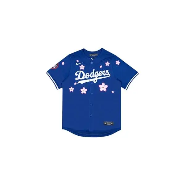 Nike x Takashi Murakami Dodgers Tokyo Away Jersey Blue Men's — Los Angeles Dodgers Inspired Baseball Jersey, MLB Sportswear, Artist Collaboration, Graphic Athletic Top, Short Sleeve Jersey, Casual Streetwear Apparel, Classic Fit