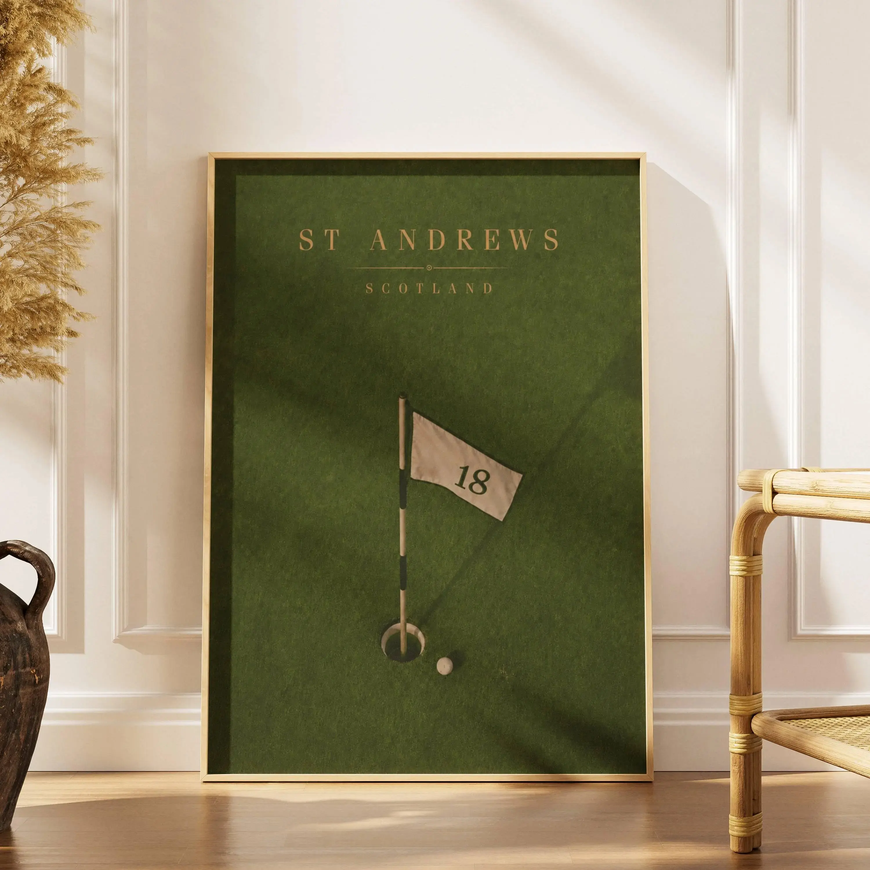 Old Money Golf Poster Green Golf Wall Art St Andrews 18th Hole Print Vintage Country Club Decor Unframed Poster