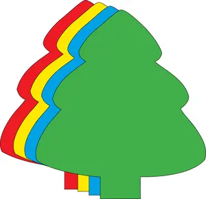 SHAPES ETC.  Large Assorted Color Creative Foam Cut-Outs - Assorted Evergreen Tree