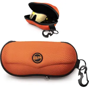 Sunglasses Case Semi Hard EVA Shell with Metal  Hook Belt Clip Sun Glasses Storage