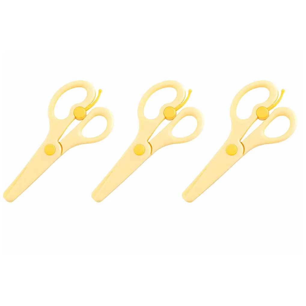 Kids Training Scissors Safety Scissors with Lever for Preschool Crafts and School Use, Pack of 3