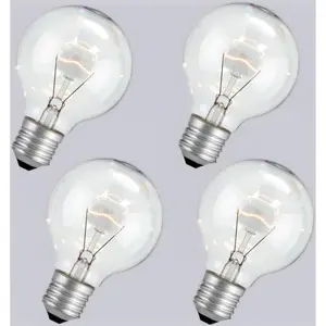 4-Pack G25 Globe Light Bulbs - Crystal Clear Vanity Bulbs, 60W Equivalent, 2700K Soft White, Dimmable. E26 Base, Double Life for Chandeliers, Bathrooms, or Retro Fixtures