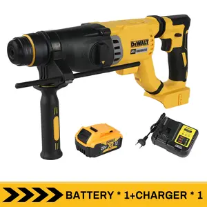 DEWALT DCH263 20V Brushless Cordless SDS Plus D-Handle Rotary Hammer For Overhead Drilling Rebar Concrete Breaking Hole Making Power Tool With Auxiliary Handle Depth Rod Kit