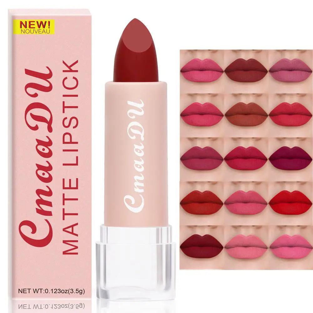 Cmaadu 15-Color Matte Moisturizing Waterproof Lipstick, Long-Lasting Hydrating Lip Color for Women, Perfect Gift for Birthdays or Any Occasion