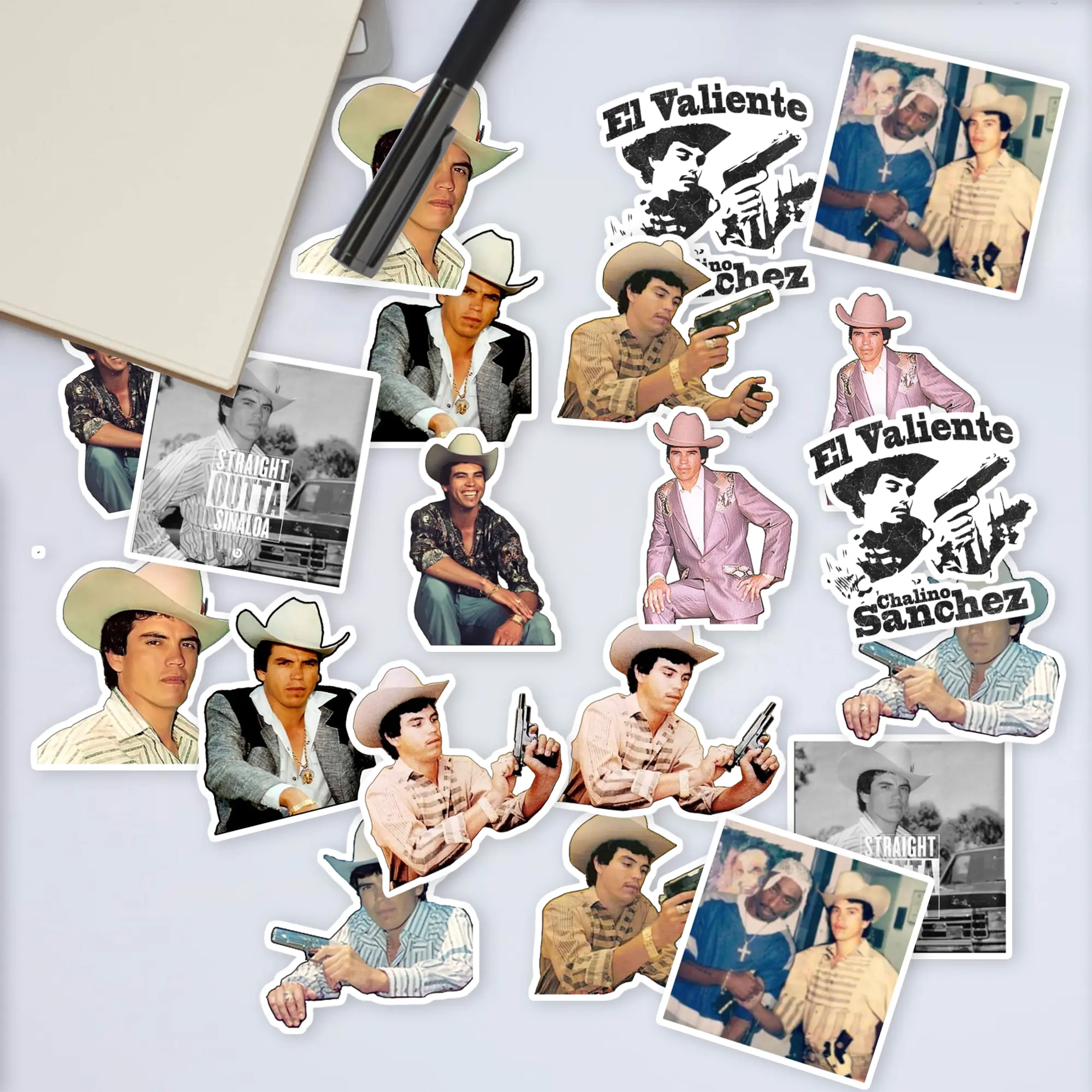 Stickers Pack 20 Pcs Chalino Guitar Vinyl Luggage Sanchez Skateboard Bike Laptop Water Car Colorful Aesthetic Waterproof Bumper Bottle