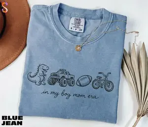 Comfort Colors In My Boy Mom Era Shirt, Trendy Mama Tee, Mom Life Graphic, New Mom Mother’s Day Unisex T-Shirt Gift