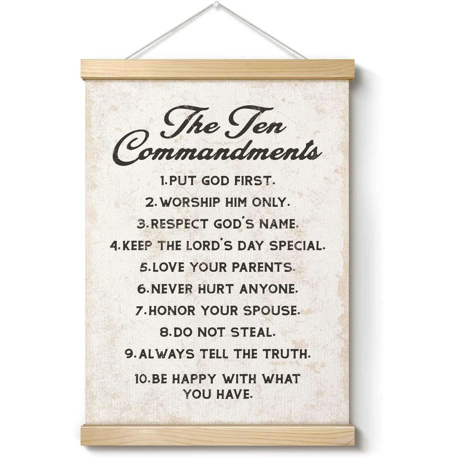 YZEXEZY The Ten Commandments Wall Hanging,Bible Verse Wall Art Posters for Home Prayer Room Church Office Decor 12x16-G31