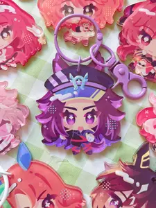 Uma Musume Horse Girls Gentildonna Fenomeno Stay Gold Acrylic Keychain Charms, Umamusume Inspired Keychain Acrylic Charms - Cute Characters, Kawaii Bag Charm for Keys, Backpack & Gifts, Collectible Fan Accessory, Aesthetic Game Merch!