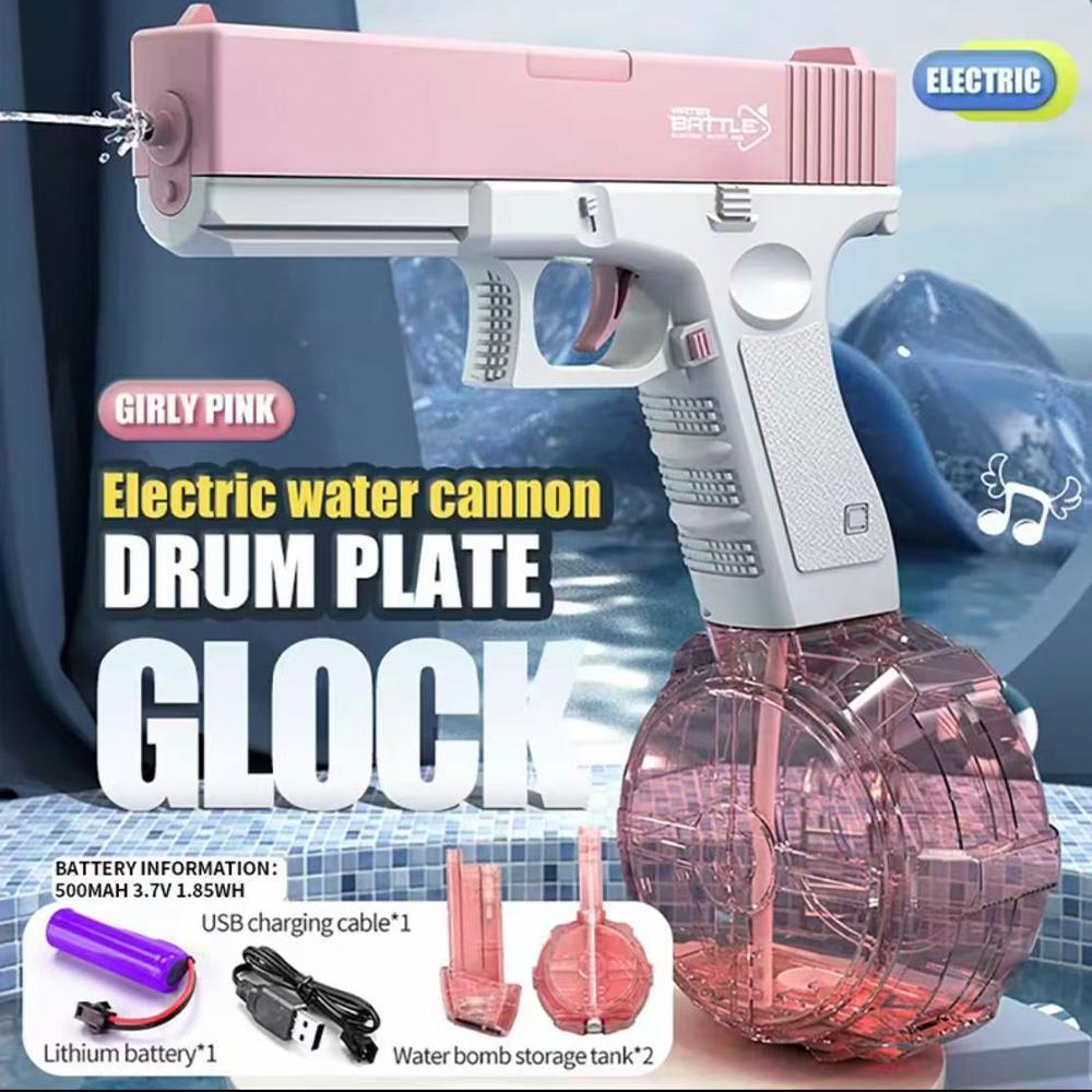 Luminous Flame Effect Electric Water Blaster, High-Speed Continuous Firing Auto Squirt Gun, 320cc Large Capacity & 32 FT Range, Ultimate Summer Outdoor Fun Toy