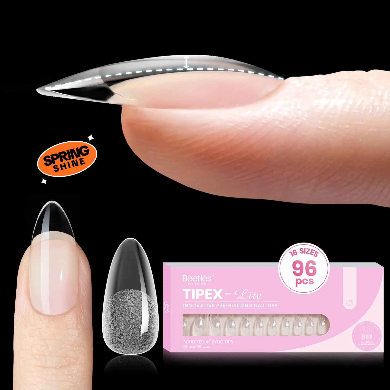 Beetles Tipex Lite Instant Apex Nail Extension Tips - Tipex 2.0 Acrylic Nail Flat Nails Manicure Gel press ons Nail Art DIY Nails Art Black Friday Winter Nail Christmas Gift #Summervibes