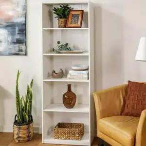 Adjustable Book Shelf White - Versatile Storage Solution for Books and Decor, Ideal for Home Organization